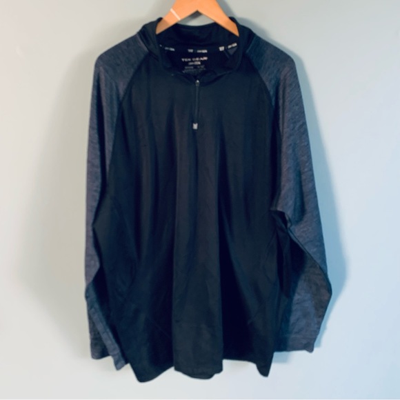 Tek Gear dry tek pullover jacket size 3XL tall black grey quarter zip - Picture 1 of 3